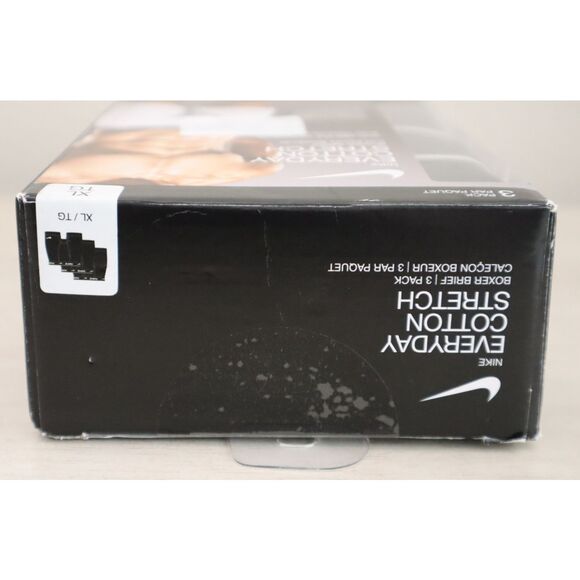 Nike KE1107-001 Men's Sz XL Black Everyday Cotton Stretch Boxer Briefs, 3-Pack - Picture 5 of 6